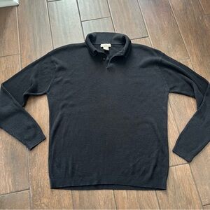 Black Silk/Cotton Va Bene Polo Collar Sweater size XL